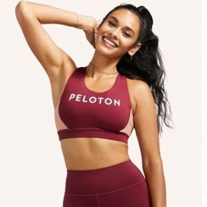 Peloton Burgundy Move Mission Strappy Sports Bra Women’s Size Medium